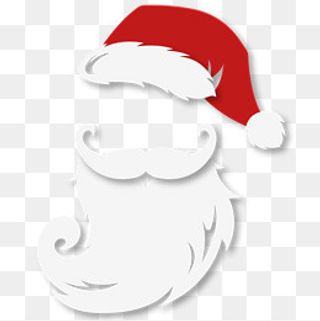 圣诞老人的胡子和圣诞帽,免抠元素