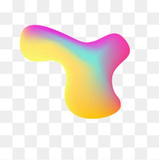 彩色不规则图形流体渐变元素,免抠元素