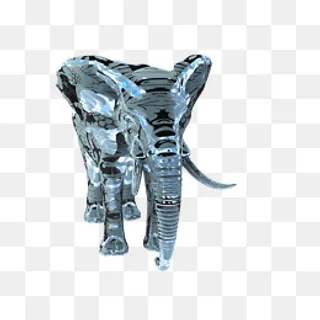 精美金属光泽水晶玻璃大象摆件,免抠元素