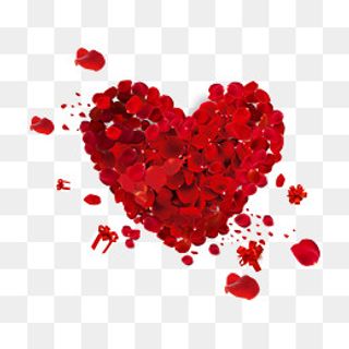 情人节心形花瓣表白,免抠元素