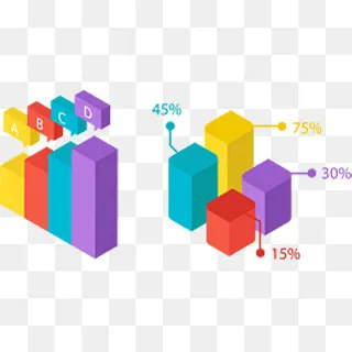 矢量手绘柱状图,免抠元素