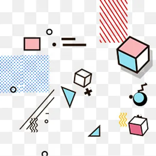 孟菲斯风格时尚潮流几何点线面背,免抠元素