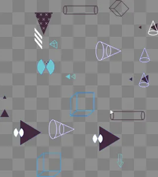 孟菲斯立方体几何元素,免抠元素