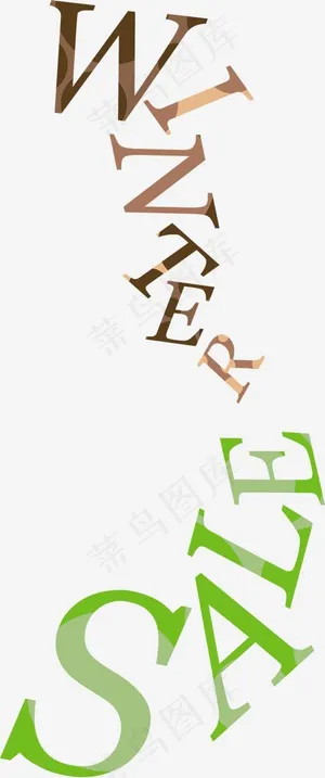 冬季促销多彩艺术字,免抠元素艺术字