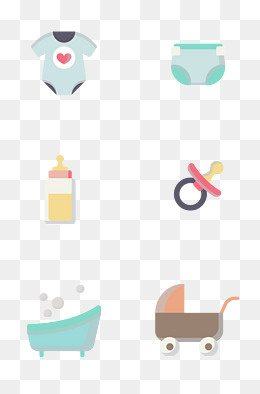 幼儿宝贝婴儿用品图标,免抠元素