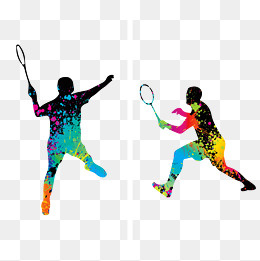 羽毛球运动动态剪影,免抠元素