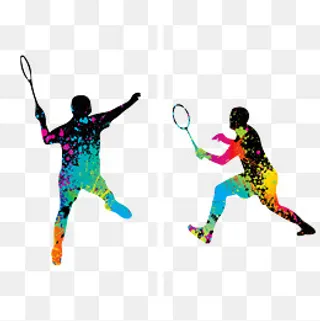 羽毛球运动动态剪影,免抠元素