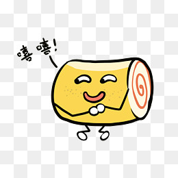 美食餐饮Q版驴打滚坏笑免抠PNG,免抠元素