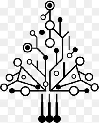 数码电路板卡通