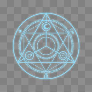圆形发光符文光效PSD透明底,免抠元素