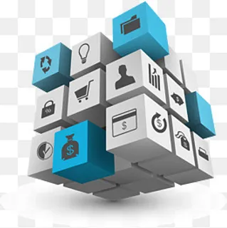 矢量立体魔方分块PNG图片,免抠元素