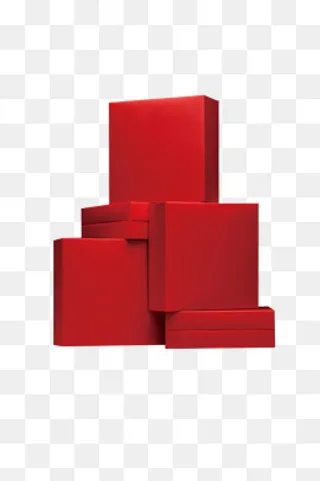 红色堆积礼盒,免抠元素
