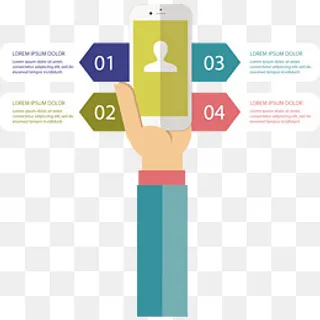 手拿手机矢量图