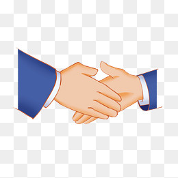 手绘握手彩色插画