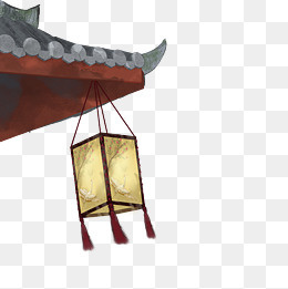 水墨中国风屋檐灯笼,免抠元素