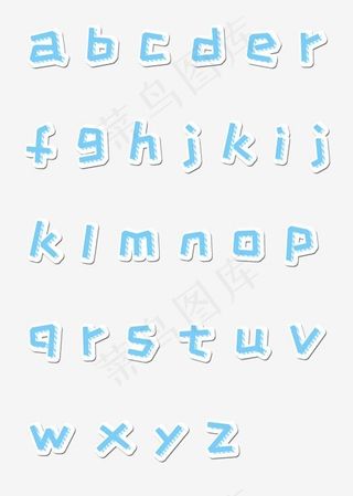 菜鸟图库可爱蓝色英文