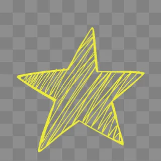 手绘涂鸦卡通五角星星,免抠元素