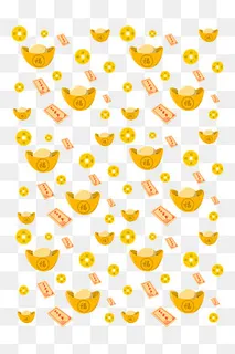 手绘元宝元素底纹新年