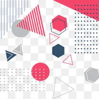 孟菲斯风格线条点线面不规则几何,免抠元素