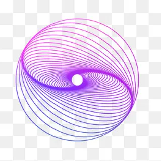 紫色渐变螺旋矢量曲线线条球体素