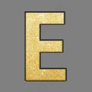 创意黑金金沙PSD字母E