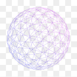 紫色渐变矢量曲线线条网格球体素,免抠元素