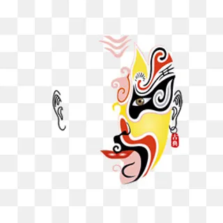 中国风古代脸谱,免抠元素