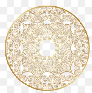 金色复古圆形花纹免抠免费下载 金色复古圆形花纹免抠免费下载