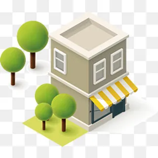 楼宇2.5D城市小区建筑群文化场地,免抠元素