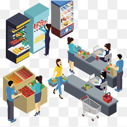 矢量超市购物收银,免抠元素