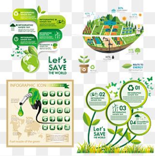 自然环保生态与节能减排主题素材,免抠元素