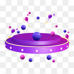 紫色音响舞台促销装饰小元素多边,免抠元素