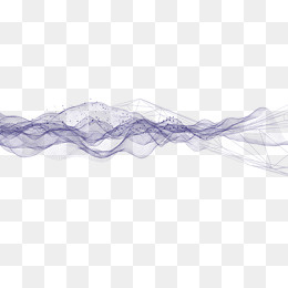 免抠紫色波浪线条装饰物