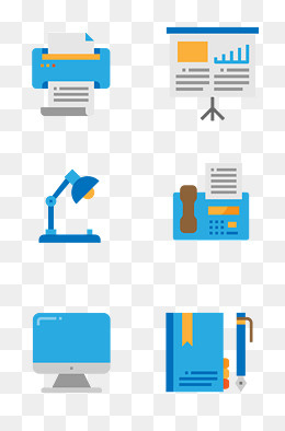 商务办公相关物品图标,免抠元素(2000*3020px)ai矢量模版下载