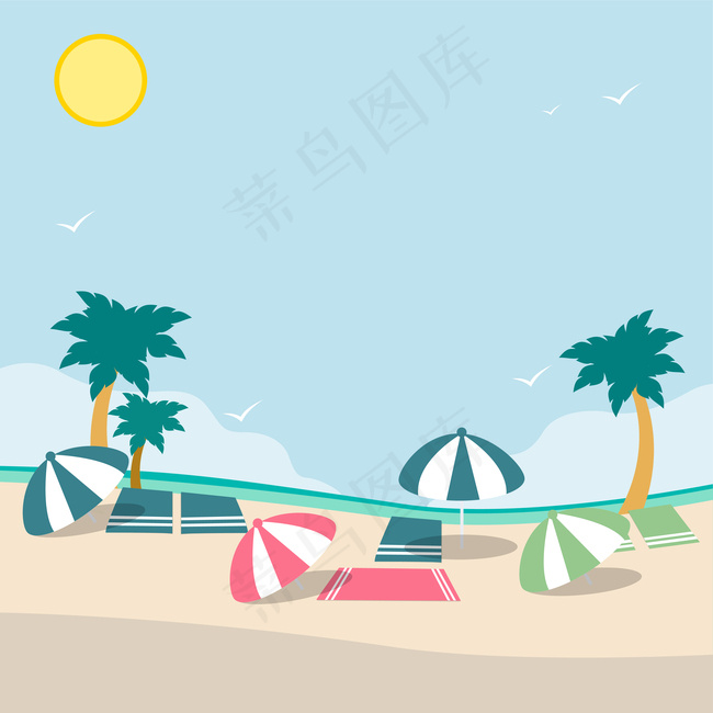 清新夏季海报背景背景图片素材