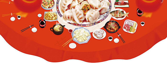 除夕年夜饭海报背景背景图片素材