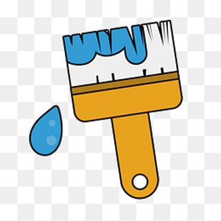 扁平风卡通工业工具油漆刷图标,免抠元素