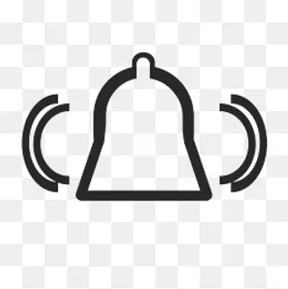 黑色手绘圆弧铃铛元素,免抠元素