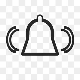 黑色手绘圆弧铃铛元素,免抠元素