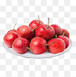 一盘儿红色的养颜山楂