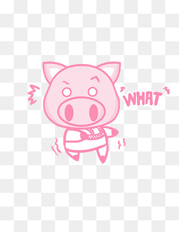 小猪Q版卡通角色动物形象聊天表,免抠元素