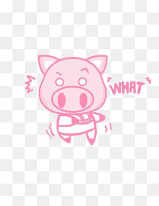 小猪Q版卡通角色动物形象聊天表,免抠元素