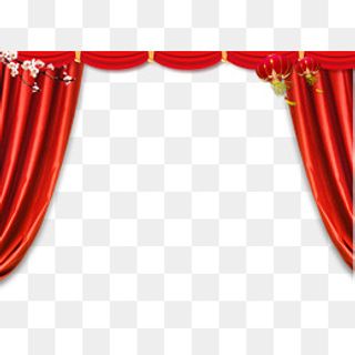 中国风大红色舞台幕布,免抠元素