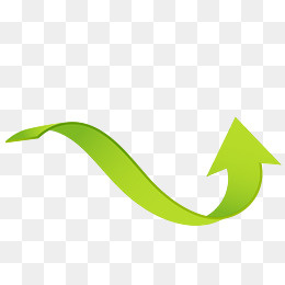 矢量波浪绿色箭头PNG图片,免抠元素