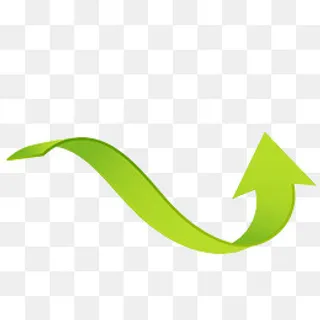 矢量波浪绿色箭头PNG图片,免抠元素