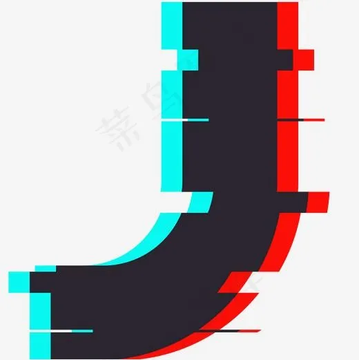 彩色抖音风字母J设计(2000*2000px)ai矢量模版下载