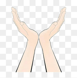 卡通摊开来的双手PSD分层,免抠元素