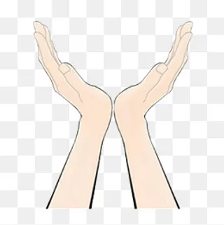 卡通摊开来的双手PSD分层,免抠元素