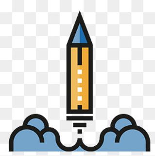 起飞的火箭图标,免抠元素