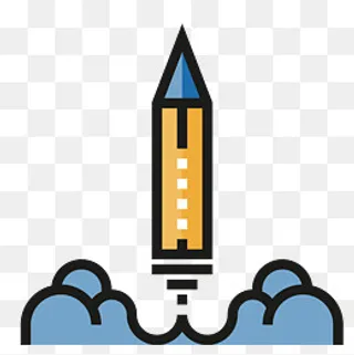 起飞的火箭图标,免抠元素